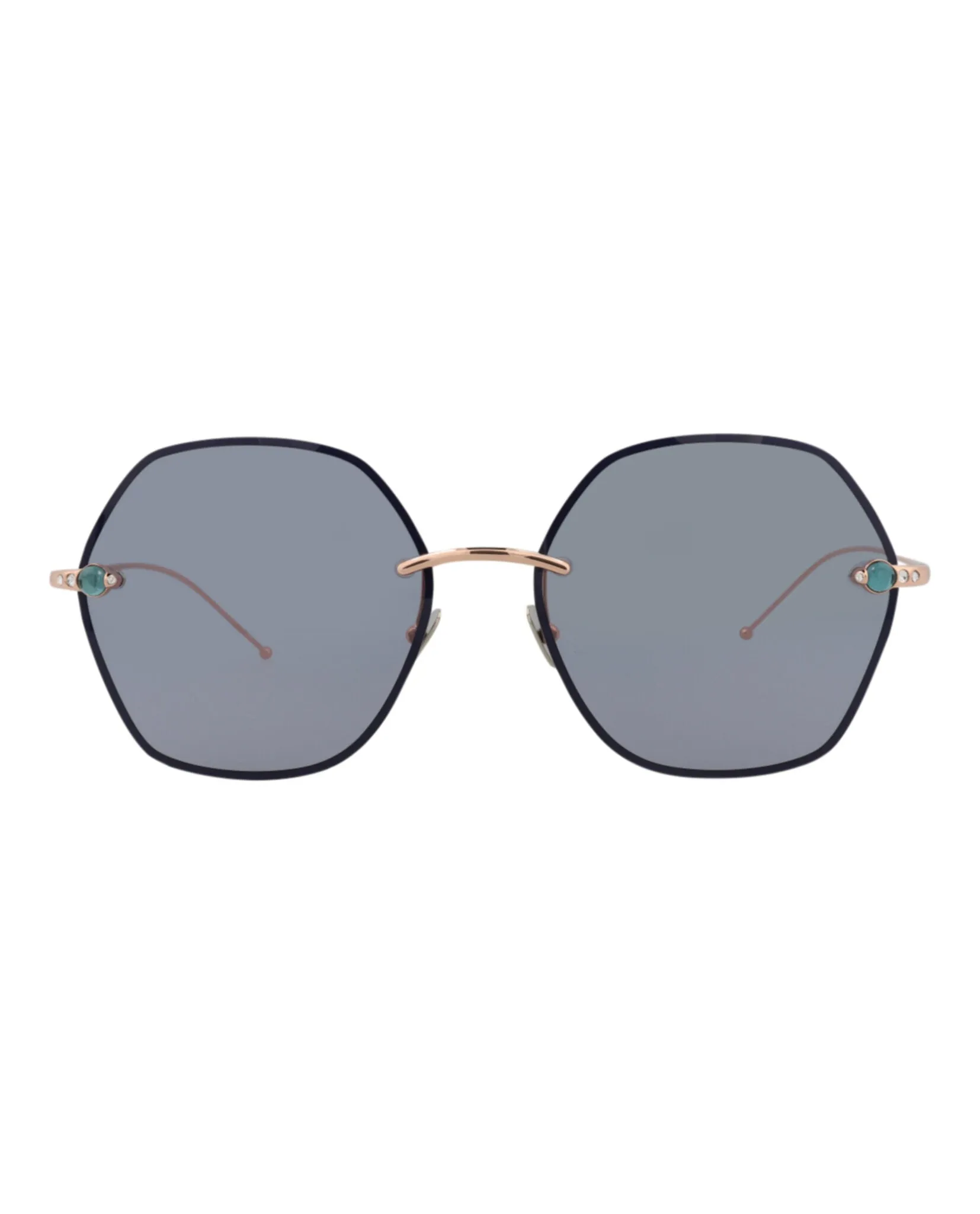 Pomellato Round-Frame Metal Sunglasses, style # PM0091S-30008786001