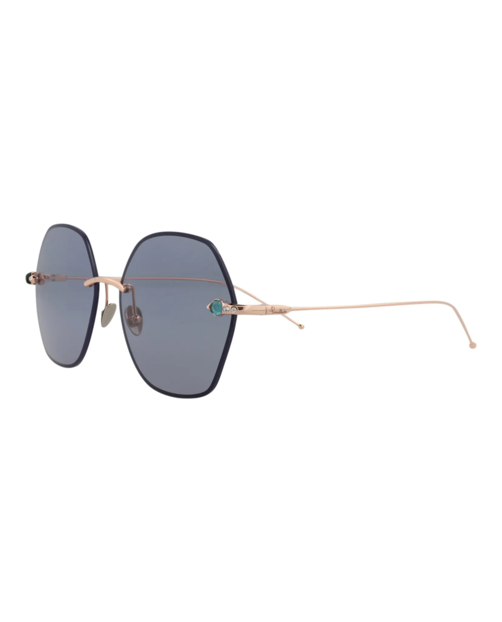 Pomellato Round-Frame Metal Sunglasses, style # PM0091S-30008786001