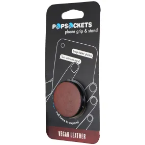 PopSockets Collapsible Grip & Stand for Phones and Tablets - Brown Vegan Leather