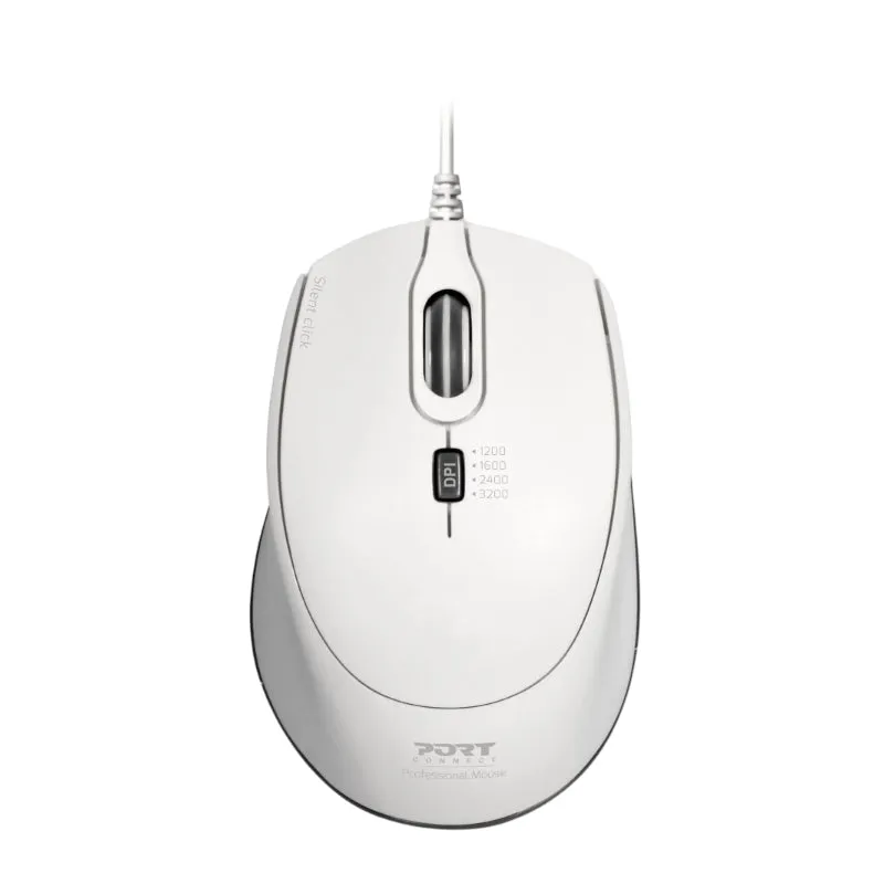 Port Connect Wired Usb|Type-C 3600Dpi Mouse - White