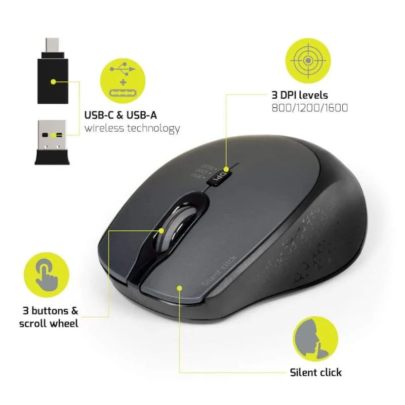 Port Mouse Silent Rf Blk 900713