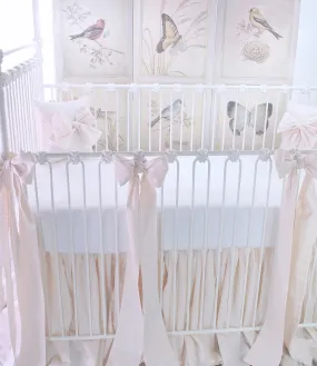 Powder Pink 4 Piece Gingham Crib Bedding Set