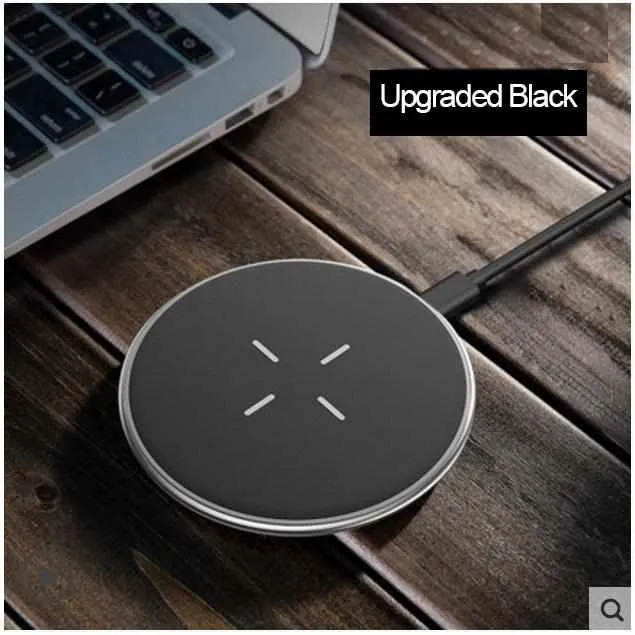 Qi Wireless Charger, 10W Fast Charger Alloy Base Low Temperature