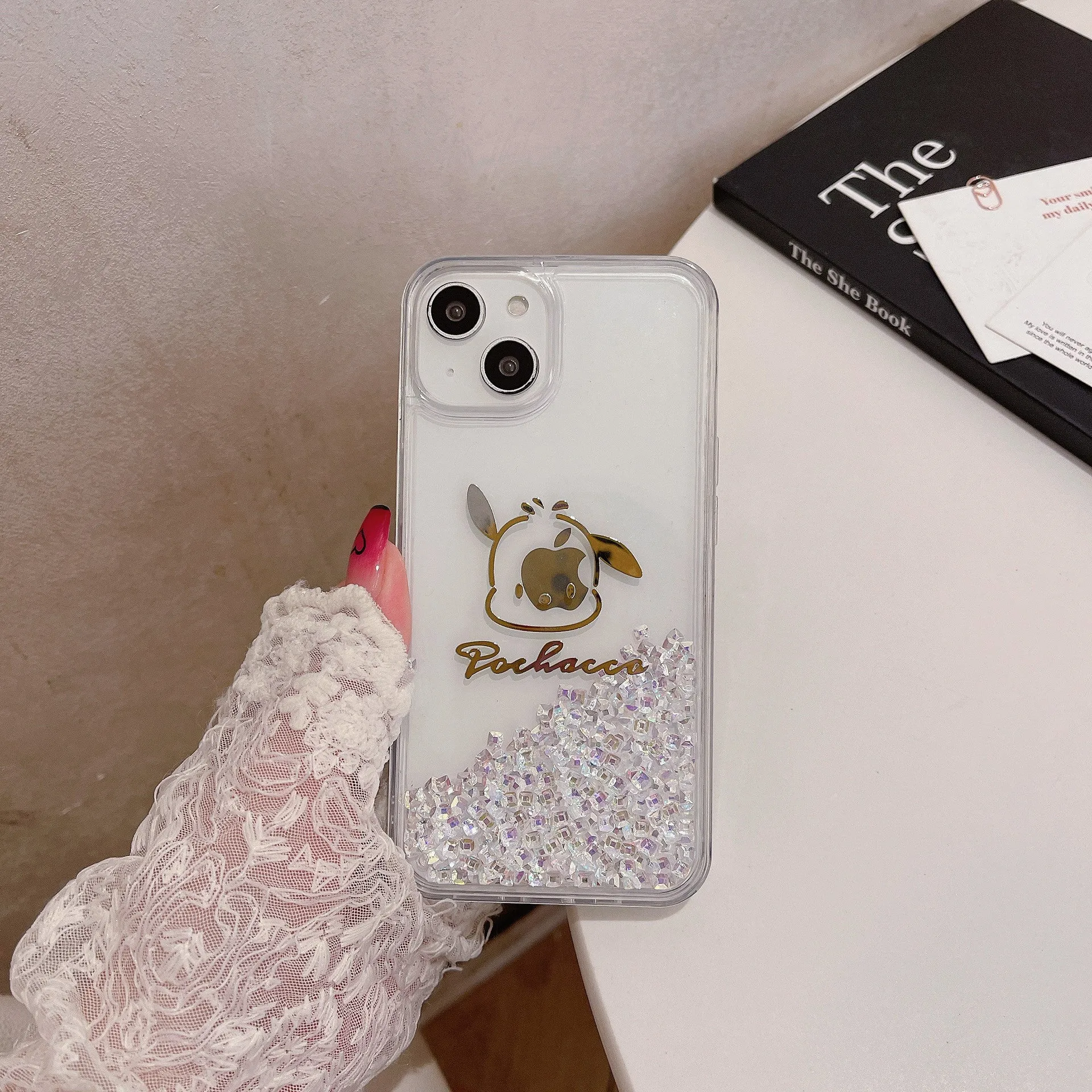 Quicksand Sanrio cartoon applies iPhone14promax Apple 13 mobile phone case 12/11 protective case.