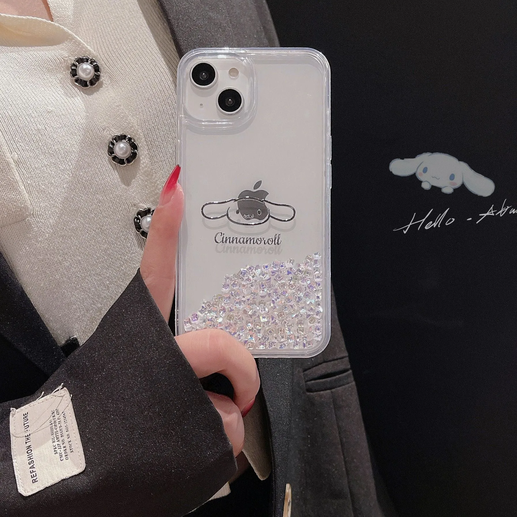 Quicksand Sanrio cartoon applies iPhone14promax Apple 13 mobile phone case 12/11 protective case.