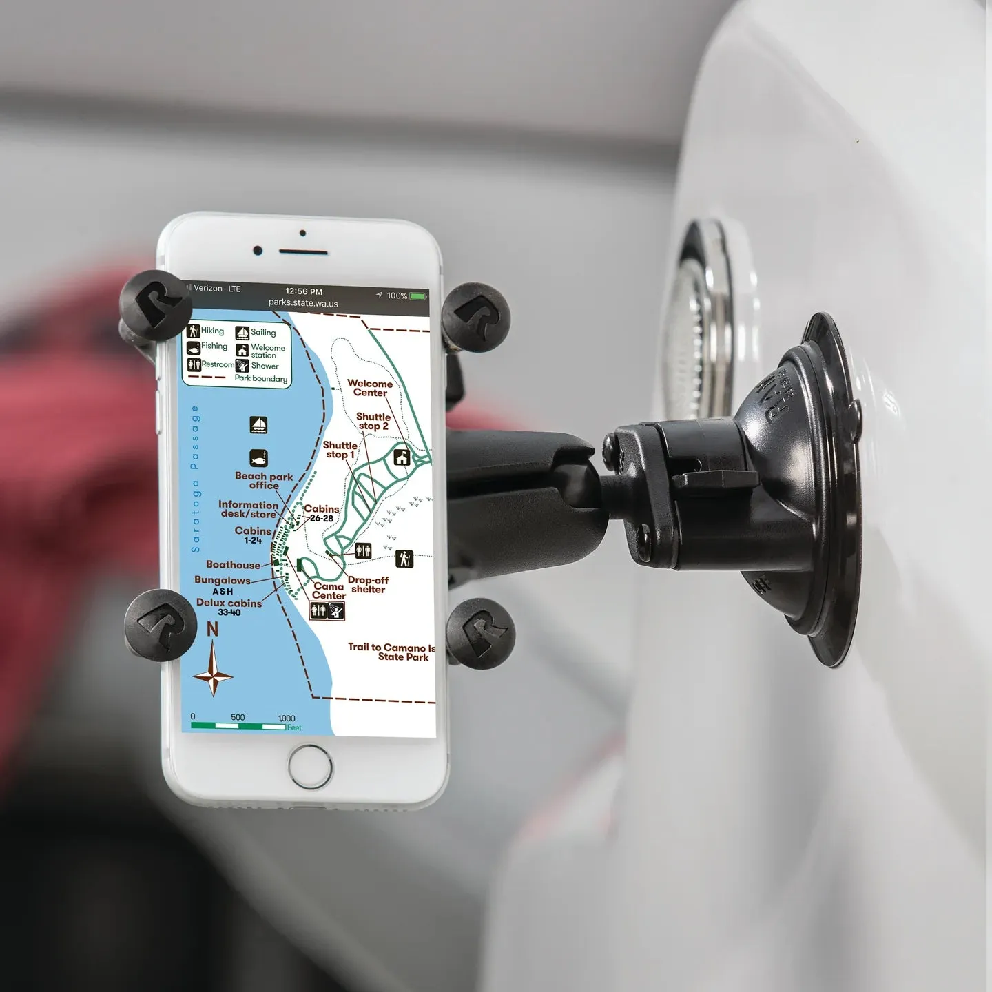 RAM Twist-Lock™ Suction Cup Mount with Universal RAM® X-Grip® Cell/iPhone Cradle (RAM-B-166-UN7U)