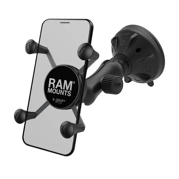 RAM® X-Grip® Phone Mount with RAM® Twist-Lock™ Low Profile Suction Base (RAP-B-166-2-UN7U)