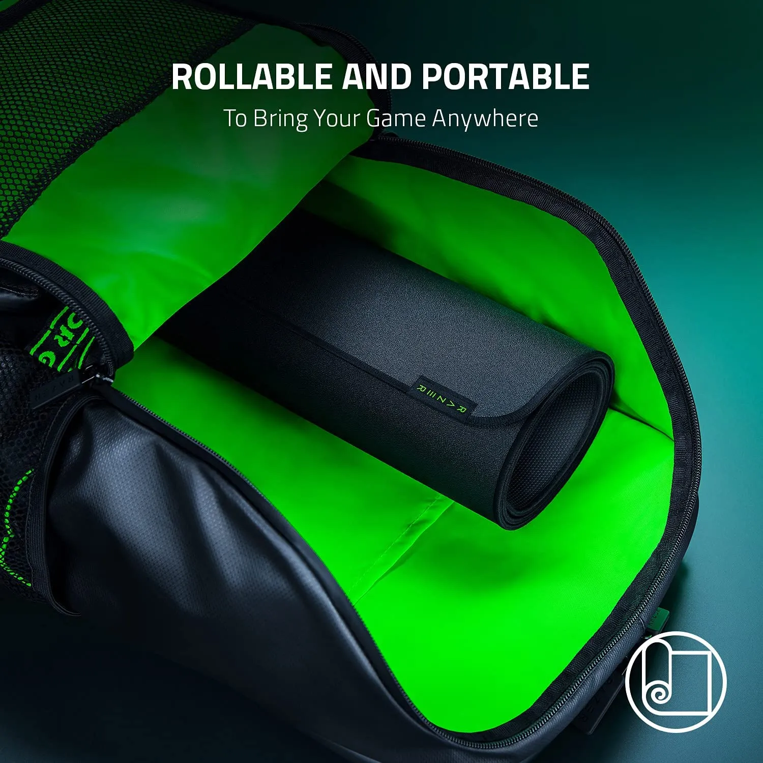 Razer Mouse Mat Strider Hybrid with a Soft Base & Smooth Glide: Firm Gliding Surface - Anti-Slip Base - Rollable & Portable - Anti-Fraying Stitched Edges - Water-Resistant - XX Large