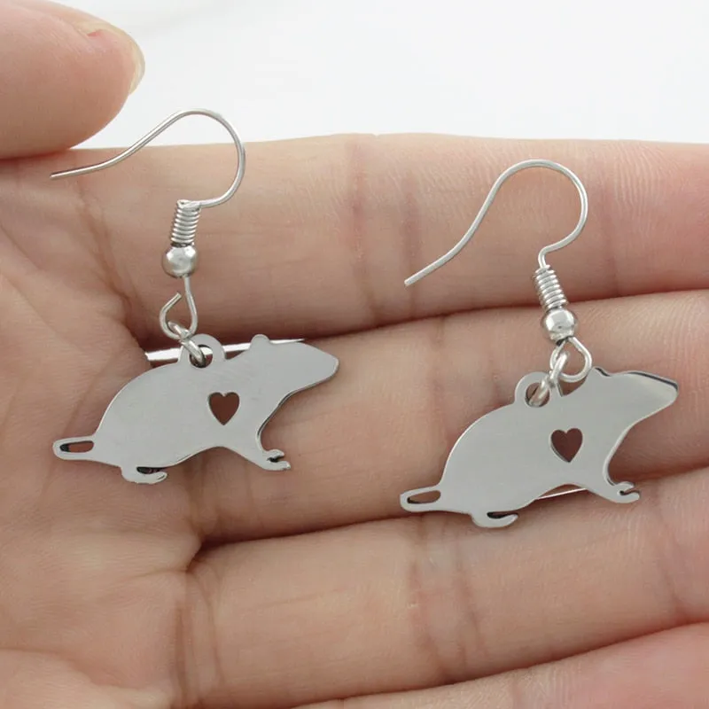 Realistic Rat shaped earrings (2 pairs pack)