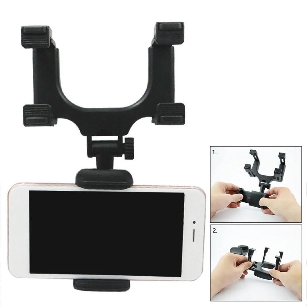 Rear View Mirror Phone Holder Mount