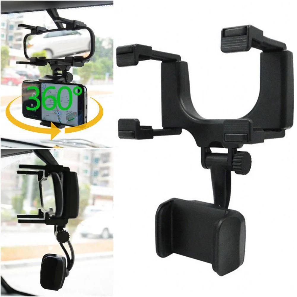 Rear View Mirror Phone Holder Mount