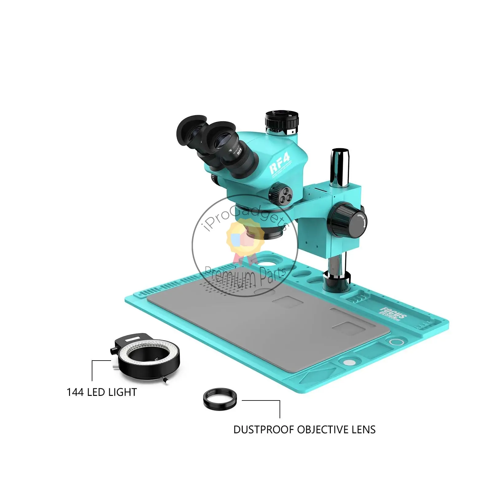 RF4 RF-7050TVD2 7-50X Optical Stereo Trinocular Microscope Continuous Zoom for Electronic Phone Repair Jewelry Carving