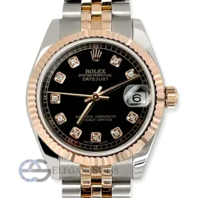 Rolex Datejust 31mm 2-tone Black Dial Jubilee Watch TFJ-142508509