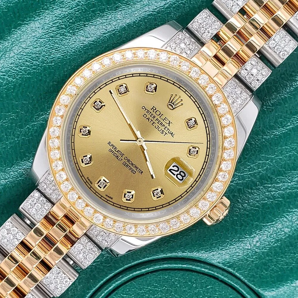 Rolex Datejust 31mm 2-Tone Watch 3.56ct Diamond Champagne Dial/Bezel/Bracelet TFJ-142507999