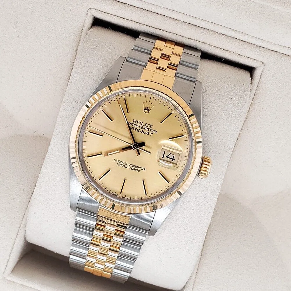 Rolex Datejust 36mm Champagne Dial Yellow Gold/Stainless Steel Watch   TFJ-142508007