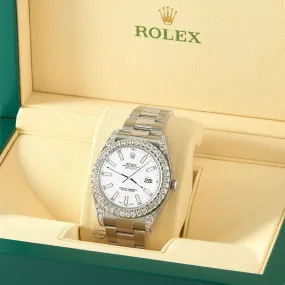 Rolex Datejust II 41mm Watch 4.5CT Diamonds Watch With White Dial Box Papers TFJ-142508004