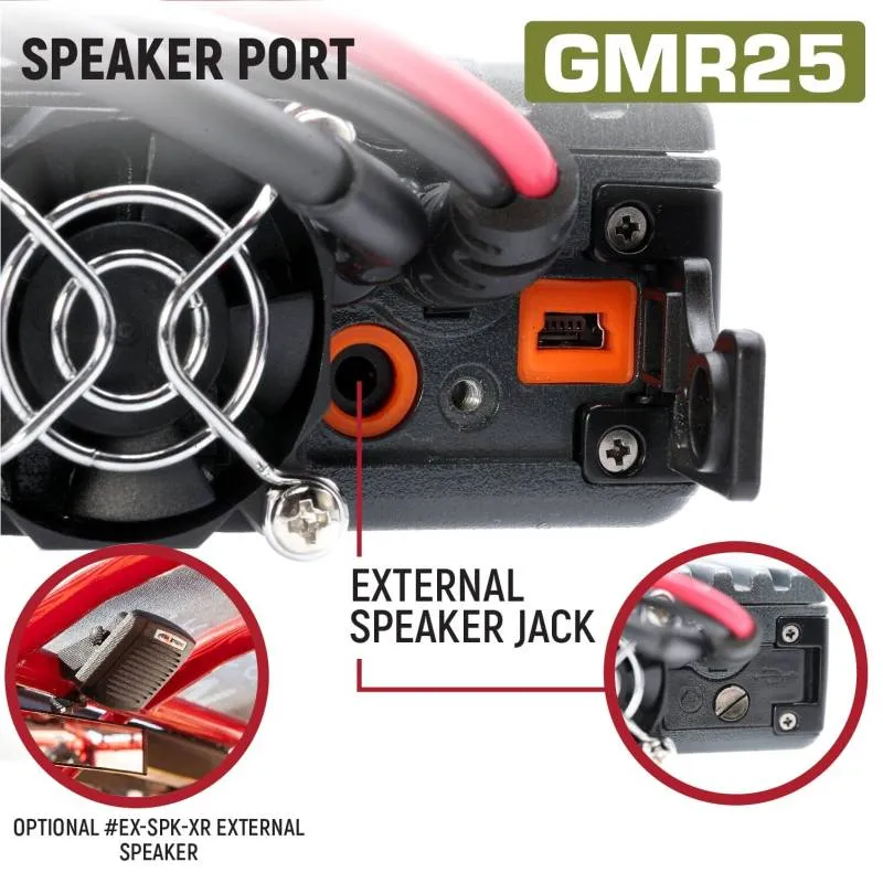 Rugged Radios Adventure Radio Kit - GMR25 Waterproof GMRS and External Speaker