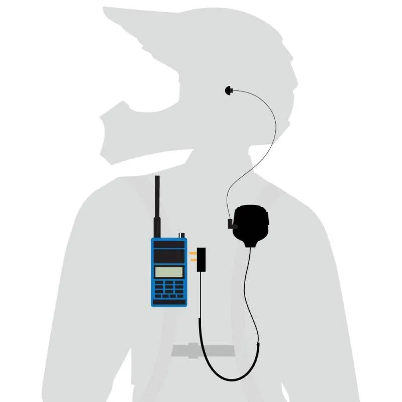 Rugged Radios Patrol Moto Kit - Ear Piece and Hand Mic - GMR2 - GMRS Radio