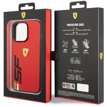 Scuderia Ferrari LEATHER BLACK CASE PRINTED BIG SF LOGO - iPhone 14