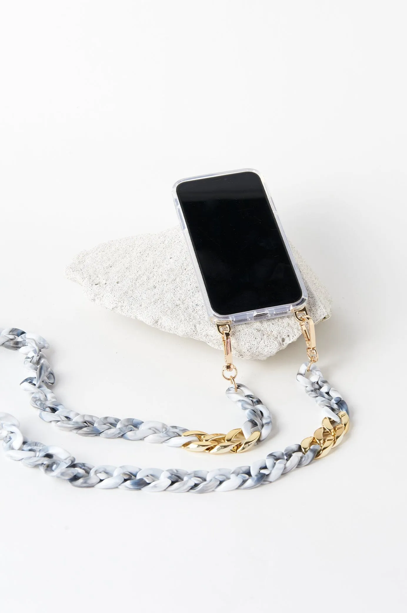 Shyla Acrylic Mobile Phone Strap Grey