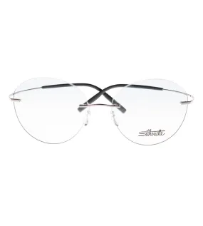 Silhouette Women's Spheric Silver Cat-Eye Optical Frame