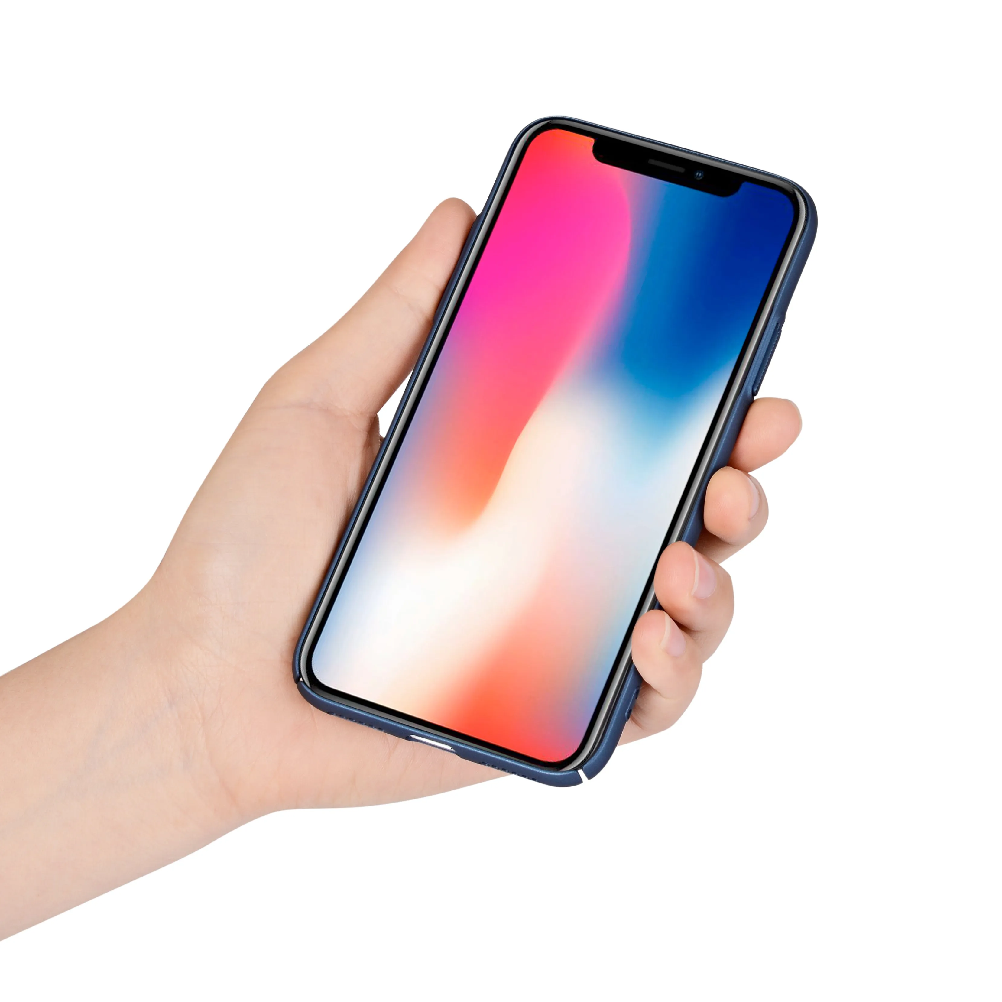 Soft touch coated hard PC case for iPhone X