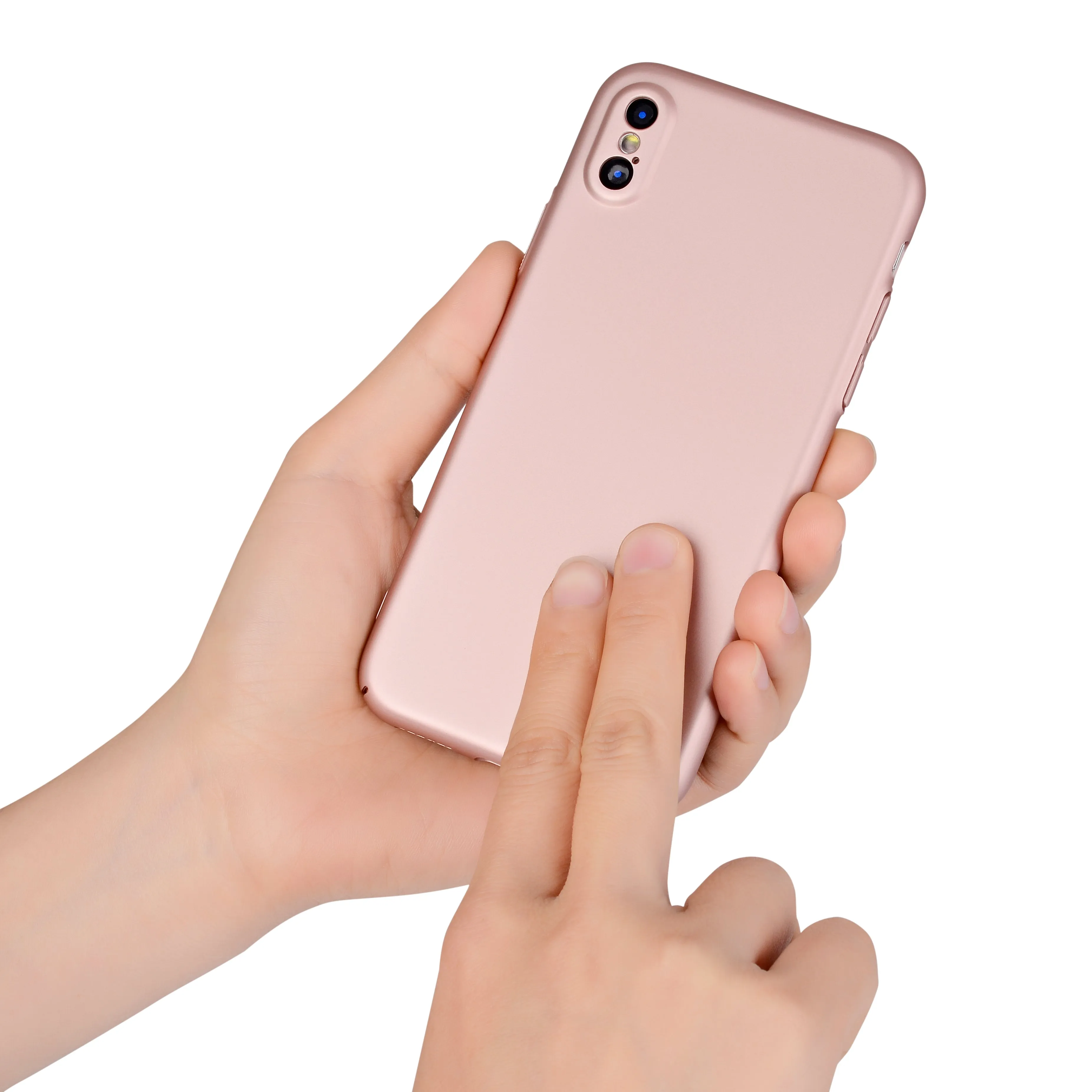 Soft touch coated hard PC case for iPhone X