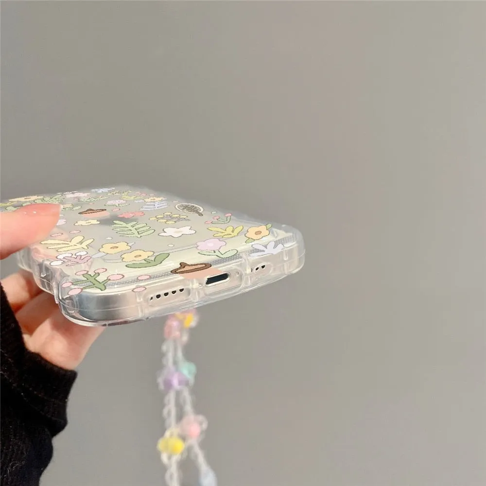 Spring Flower iPhone Case With Chain