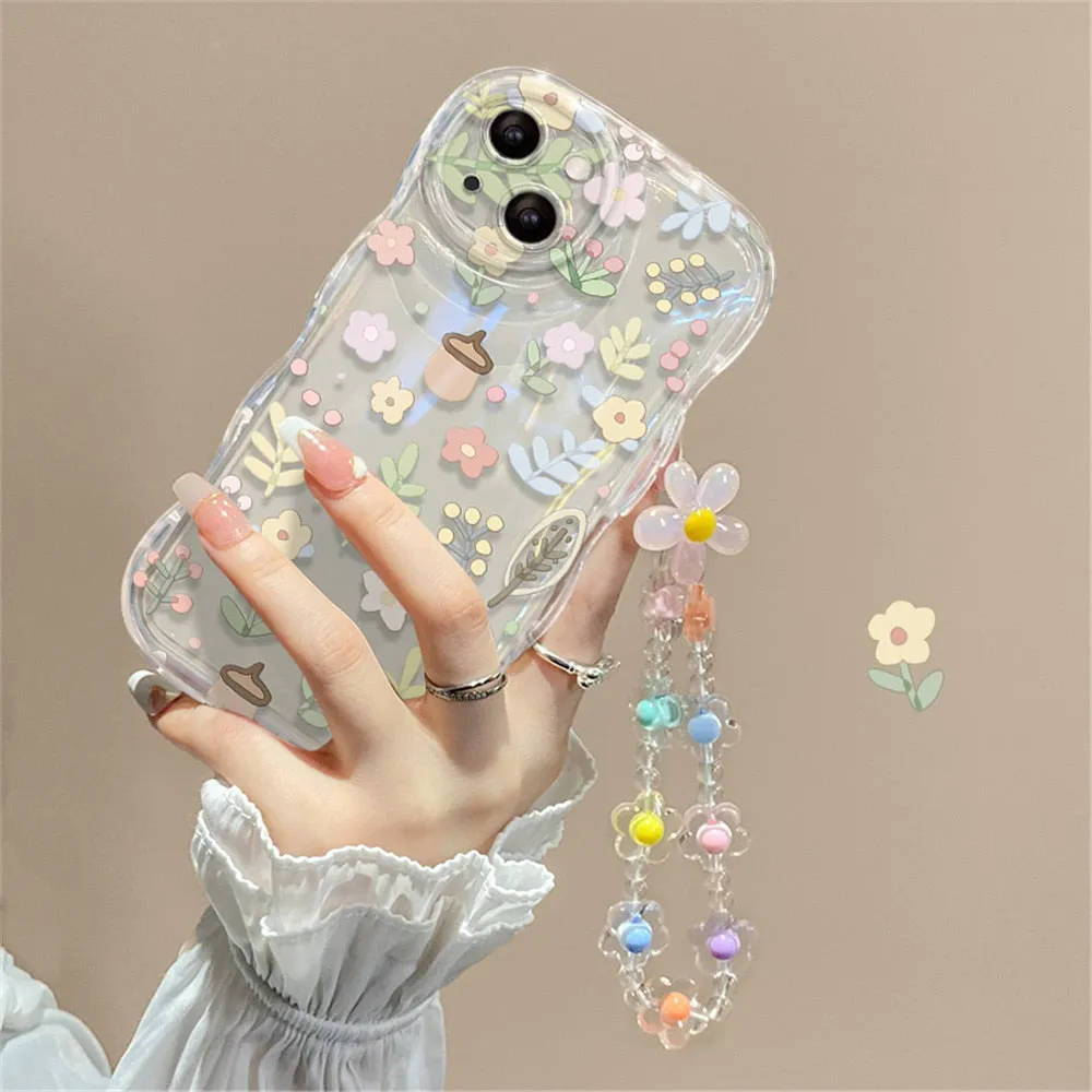 Spring Flower iPhone Case With Chain