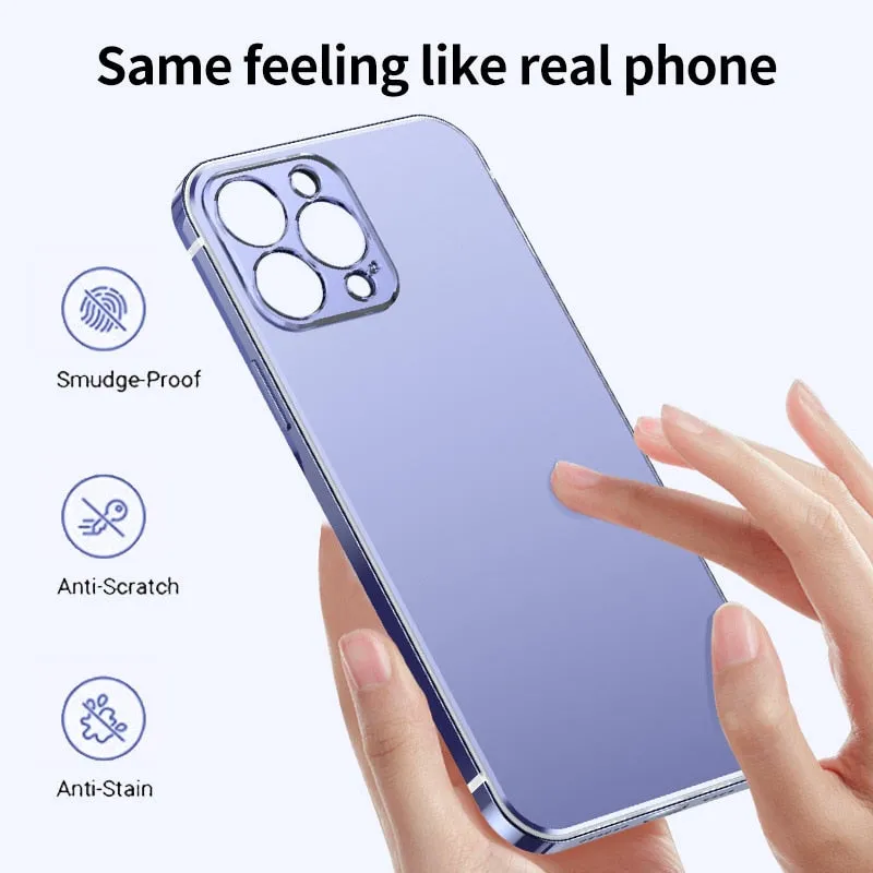 Stainless Steel Frame Frosting Metal Matte Phone Case For iPhone