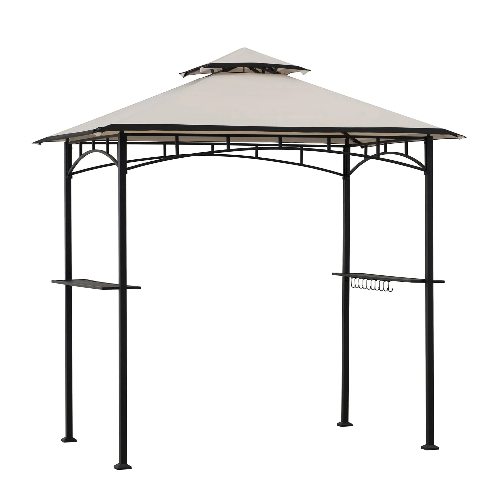 SUNJOY 5x8 BBQ Grill Gazebo with Bar Shelves and Hooks