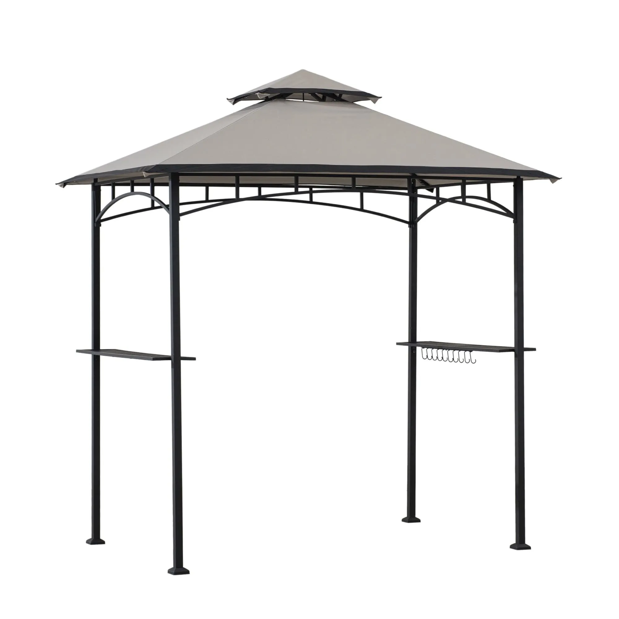 SUNJOY 5x8 BBQ Grill Gazebo with Bar Shelves and Hooks