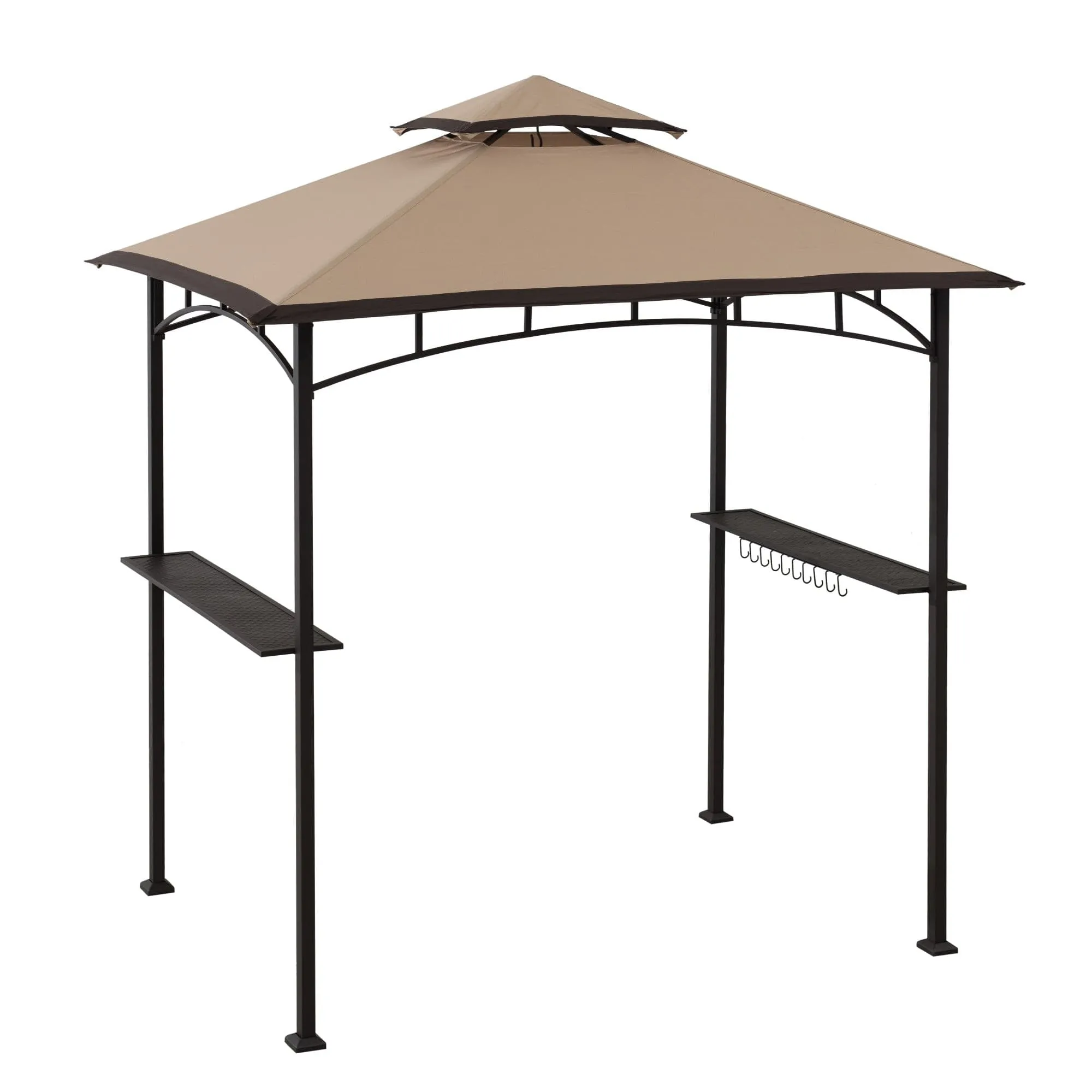 SUNJOY 5x8 BBQ Grill Gazebo with Bar Shelves and Hooks