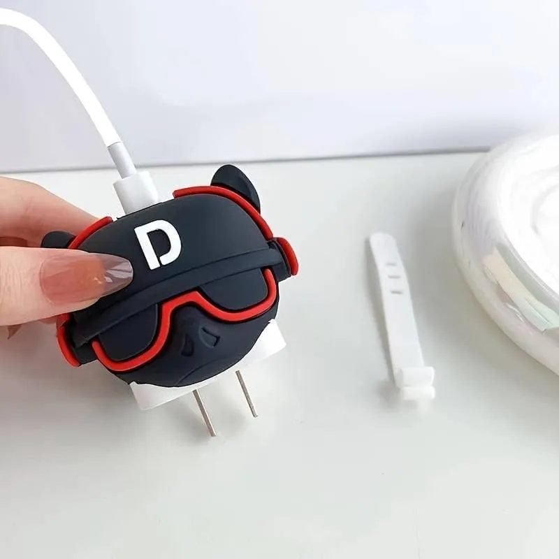 Super Cute Bull Dog Silicon Apple iPhone Charger Case