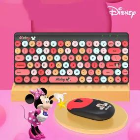 Teclado Retro e Mouse Wireless Mickey Disney