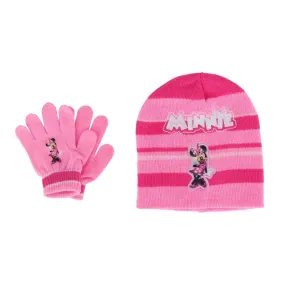 Textiel Trade Girl's One Size Fits Most Disney Minnie Mouse Hat and Glove Winter Set