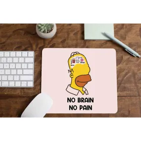 The Simpsons Mousepad - No Brain No Pain