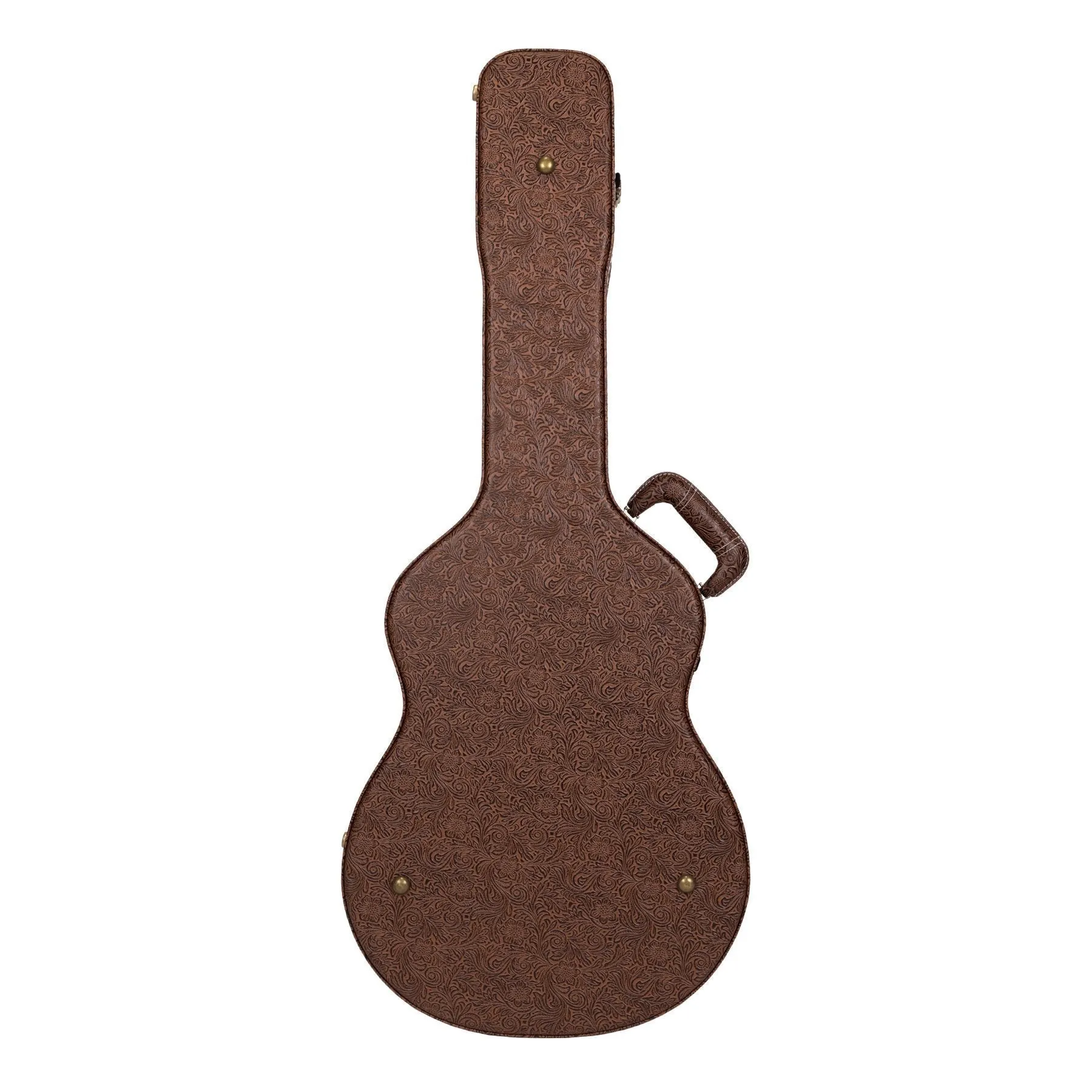 Timberidge Deluxe Shaped 12-String Small Body Acoustic Guitar Hard Case (Paisley Brown)