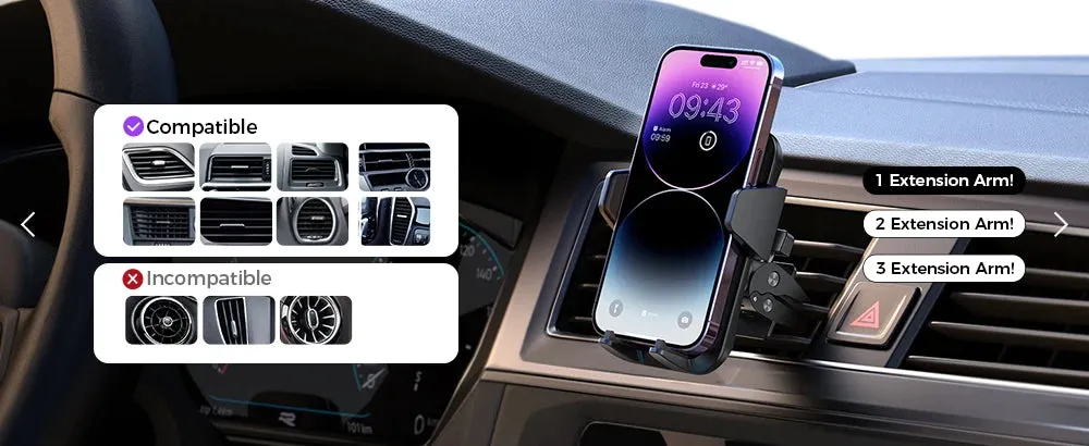 Tollefe Universal Car Phone Holder Military-Grade Protection Big Phone And Thick Cases Friendly Hands Free Air Vent Car Mount