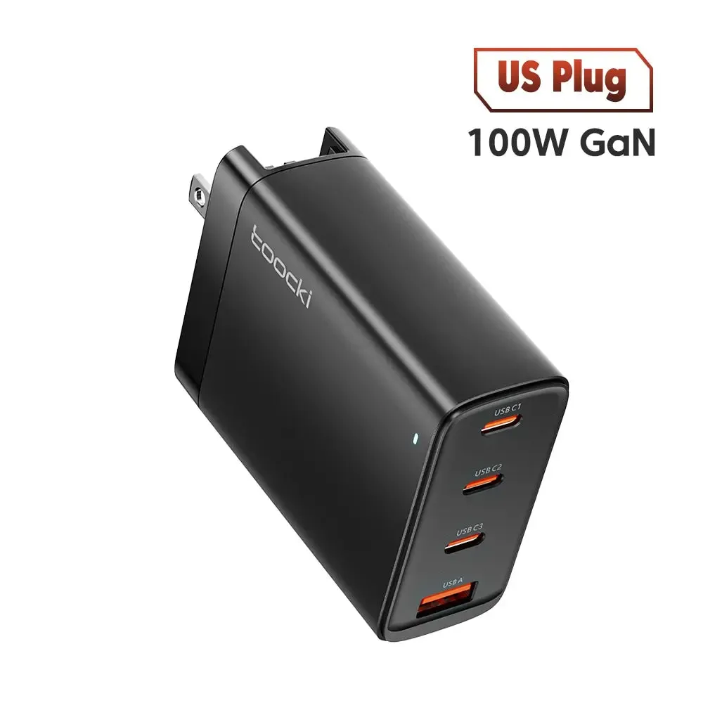 Toocki USB C 100W GaN Charger PD Quick Charger 65W Fast Charging Charger For iPhone 15 14 13 12 11 Pro Max QC3.0 Type C Adapter