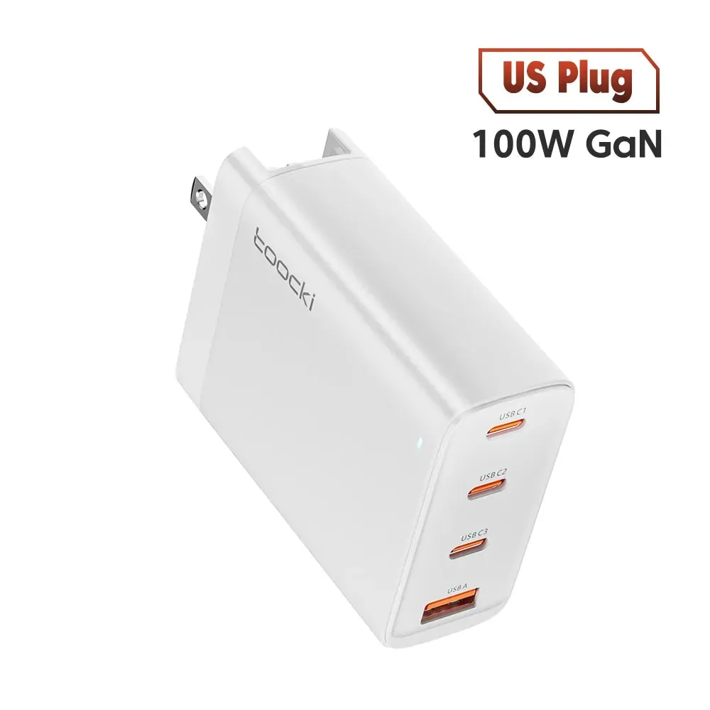 Toocki USB C 100W GaN Charger PD Quick Charger 65W Fast Charging Charger For iPhone 15 14 13 12 11 Pro Max QC3.0 Type C Adapter