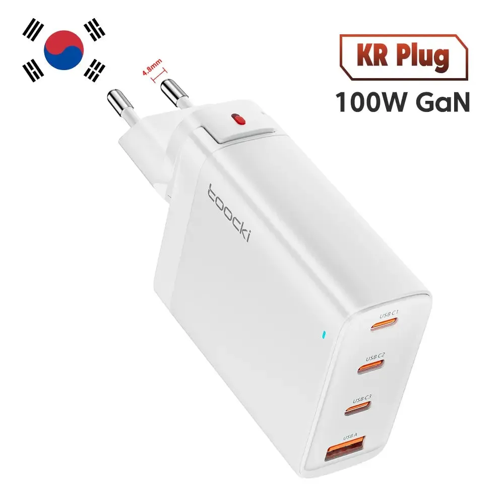 Toocki USB C 100W GaN Charger PD Quick Charger 65W Fast Charging Charger For iPhone 15 14 13 12 11 Pro Max QC3.0 Type C Adapter