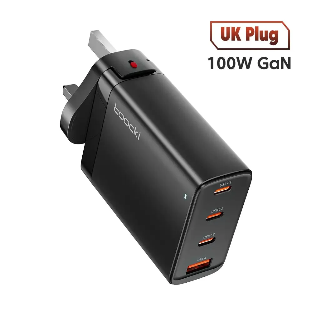 Toocki USB C 100W GaN Charger PD Quick Charger 65W Fast Charging Charger For iPhone 15 14 13 12 11 Pro Max QC3.0 Type C Adapter