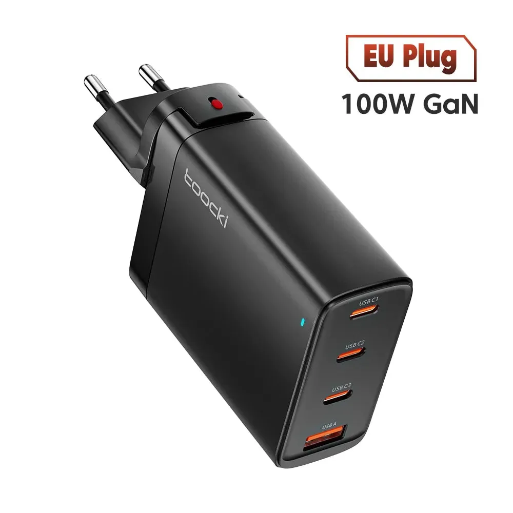 Toocki USB C 100W GaN Charger PD Quick Charger 65W Fast Charging Charger For iPhone 15 14 13 12 11 Pro Max QC3.0 Type C Adapter