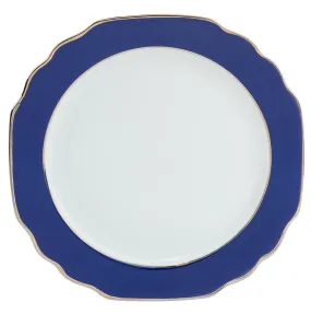 Ultra-White Georgian ColorSheen Navy-Blue - Platinum Banding - Charger Plate