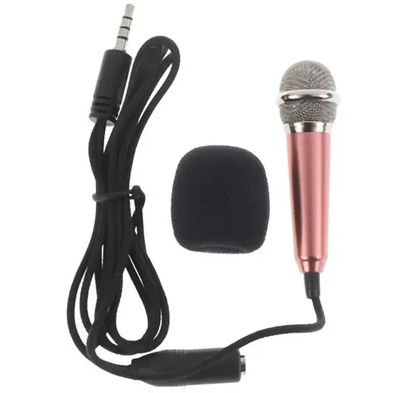 Universal 3.5Mm Portable Stereo Studio Mic KTV Karaoke Mini Microphone for Smart Phone Laptops PC Desktop Handheld Audio Mikrof