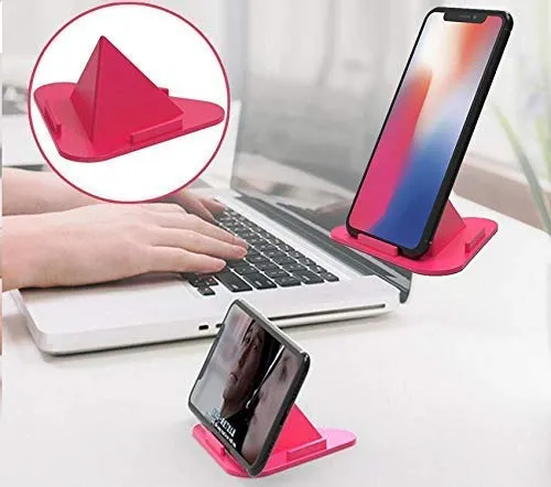 Universal Desk Table Mobile Holder Stand Triangle Pyramid Shape with 3 Different Inclined Angles - Anti Slip, Safe, Mobile Mount, Mobile Stand