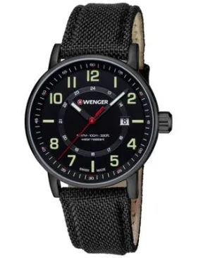 Wenger Attitude Outdoor Mens Watch - All Black - Nylon Strap - Date - 100m