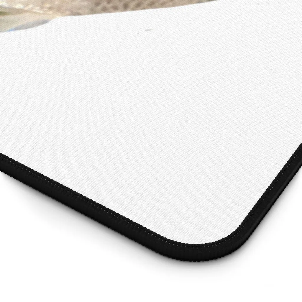 White and Silver Fish Desk Mat