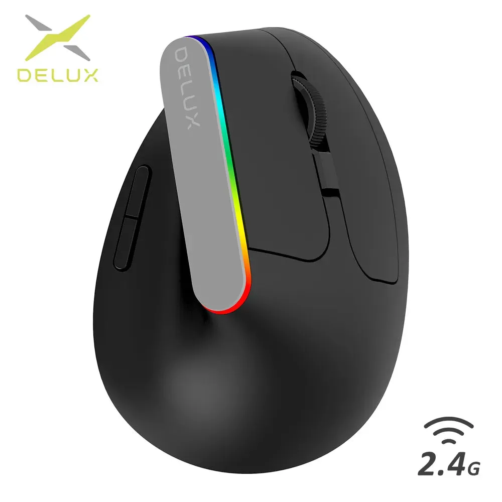 Wireless Silent Ergonomic Gaming Mouse USB Receiver RGB 1600 DPI Optical